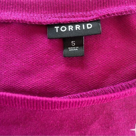Torrid French Terry Short Sleeve Purple‎ Skull Lightweight Sweatshirt 5X - Picture 12 of 12